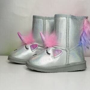 Toddler 3D Cozy Glitter Unicorn Boots Size 8 Brand New